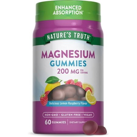 Magnesium Gummies | 200mg | 60 Count | For Men and Women | by Nature's Truth