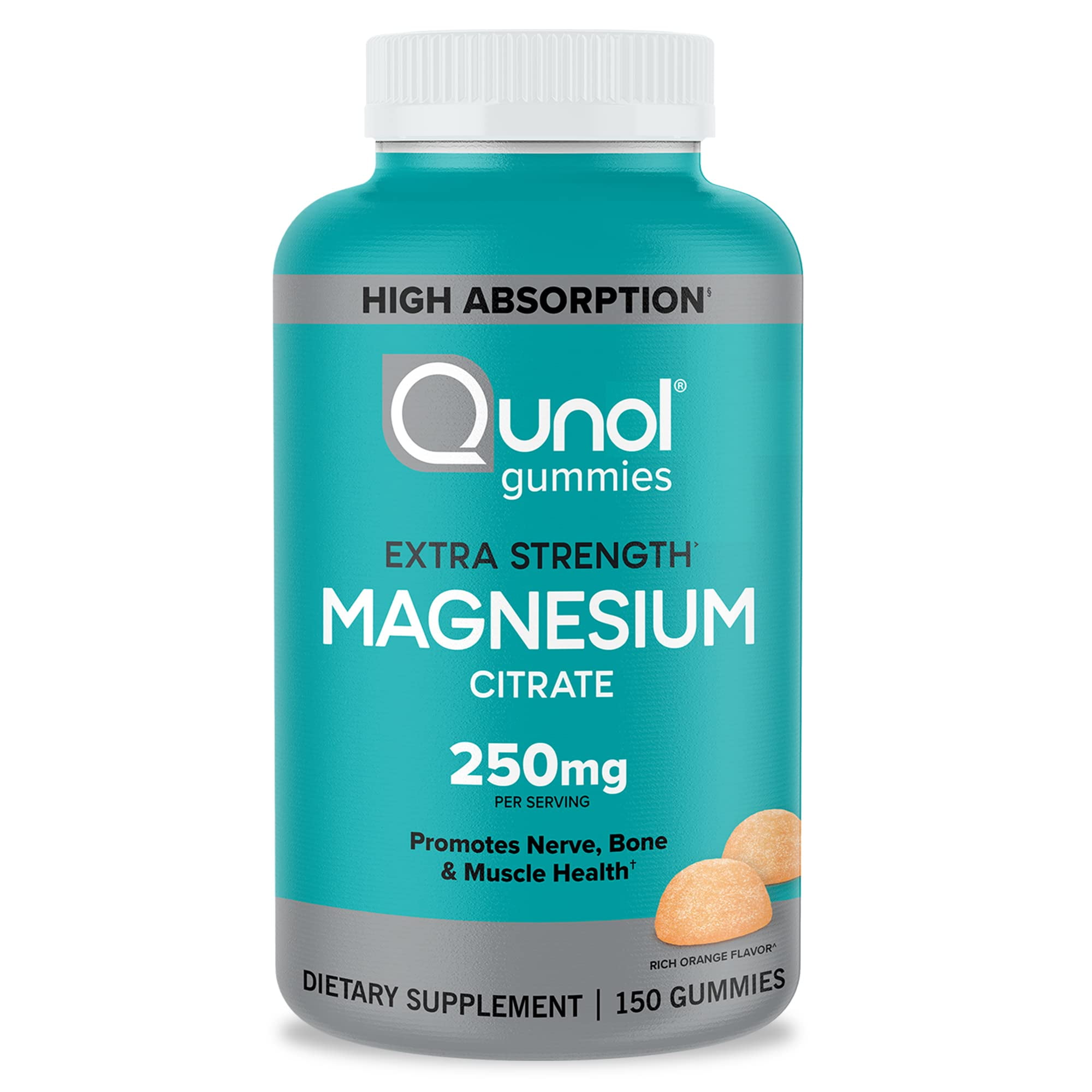 Magnesium Gummies for Adults, Qunol 250mg Extra Strength Magnesium