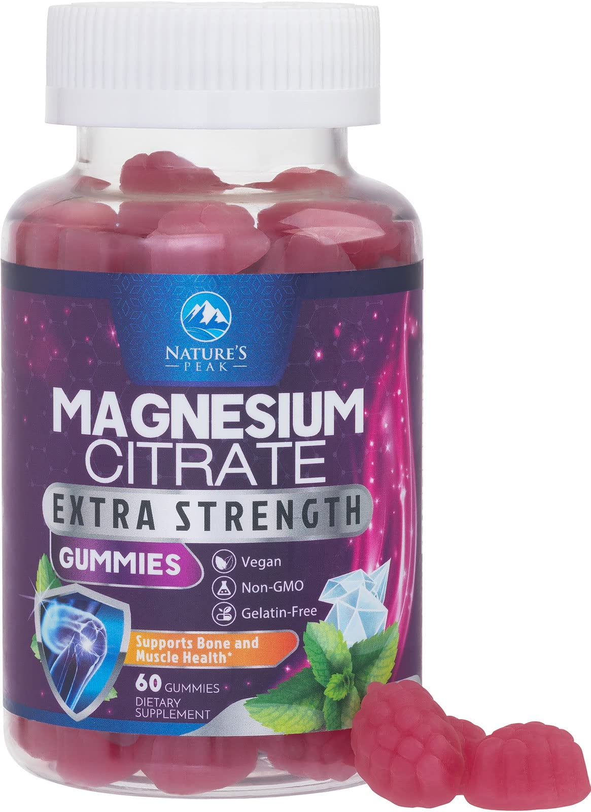Magnesium Citrate Gummies High Absorption Supplement for Relax, Bone