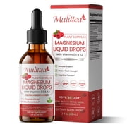 Magnesium Liquid Drop - Complex Magnesium with Citrate, Malate and Taurate - Sugar-Free Vegetarian- Raspberry Flavor - 2 Fl Oz