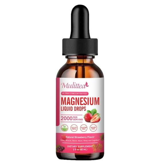 Magnesium Liquid Drops - 2Fl Oz 60ml - Supports Sleep, Calm, Energy, Muscles, Nerves - Complex Magnesium Supplement - Organic, Non-GMO, Vegan