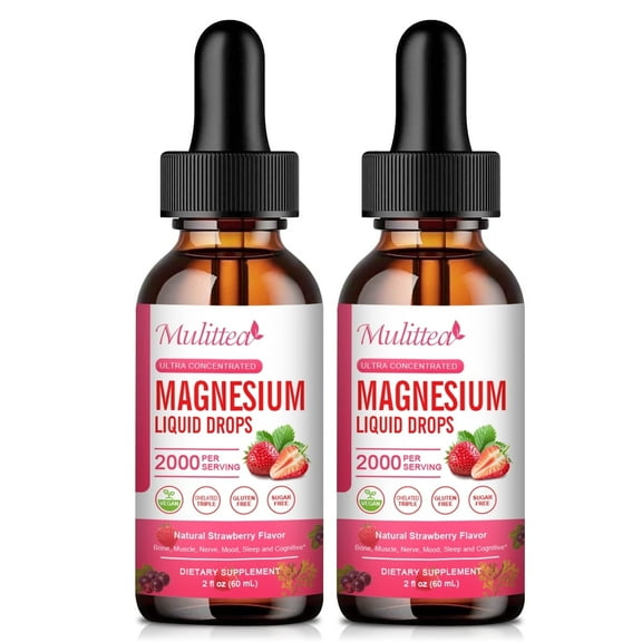 Magnesium Liquid Drops - 4Fl Oz 120ml - Supports Sleep, Calm, Energy, Muscles, Nerves - Complex Magnesium Supplement - Organic, Non-GMO, Vegan