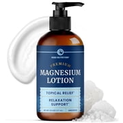 Nobi Nutrition Magnesium Lotion for Relaxation & Skin Moisture, Unscented Fast-Absorbing Body Cream with Shea Butter, 8 fl oz