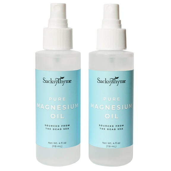 Magnesium Oil Spray 4oz (2-Pack) For Feet, Legs, Stomach, Muscles - For Support of Normal Muscle Function