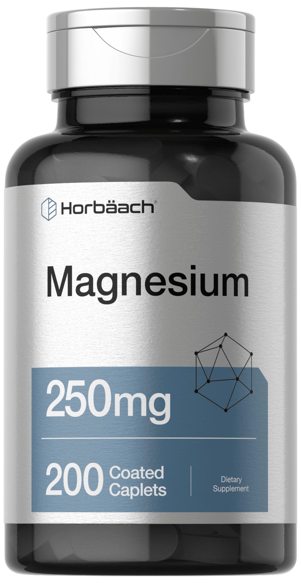 Magnesium Oxide 250mg 200 Caplets Vegetarian Formula By Horbaach