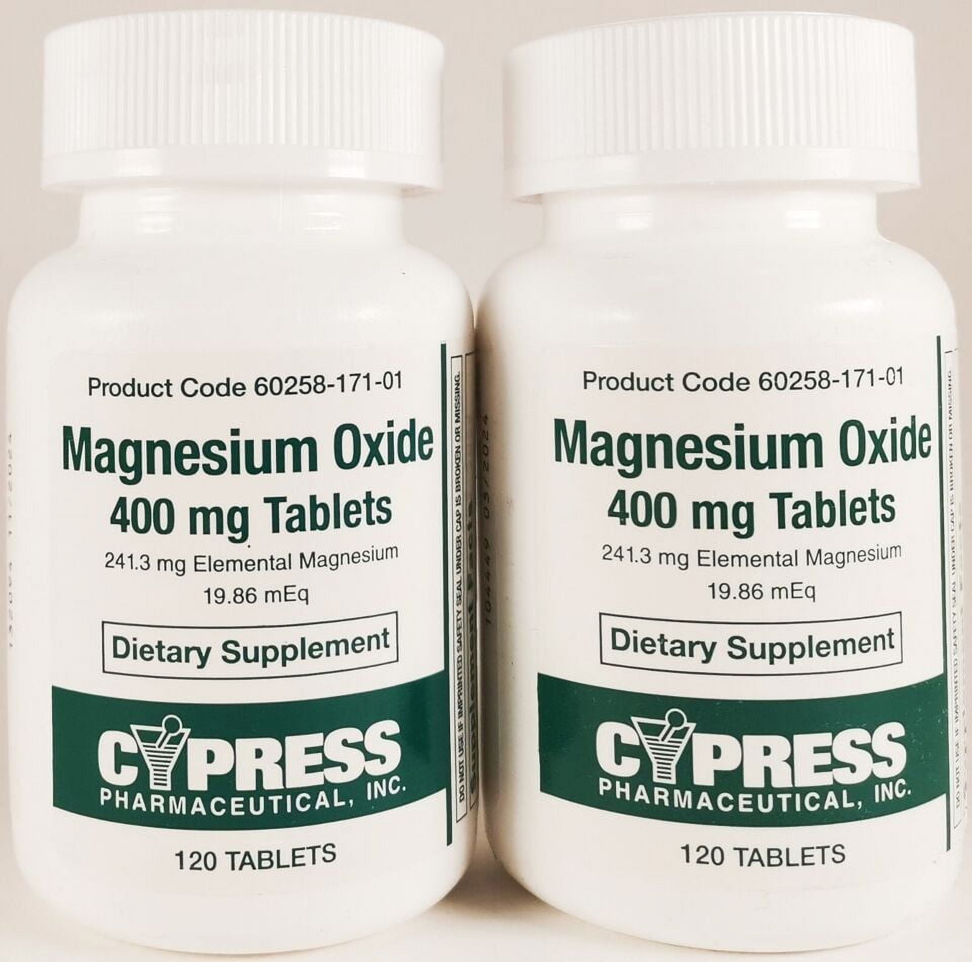 Magnesium Oxide 400mg 120 Tablets Each Pack of 2
