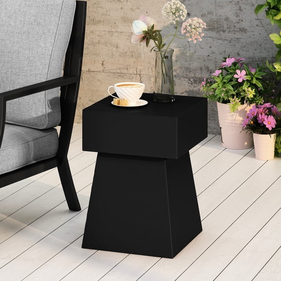 Magnesium Oxide & Smooth Look / Modern Pedestal Side Table for Living Areas