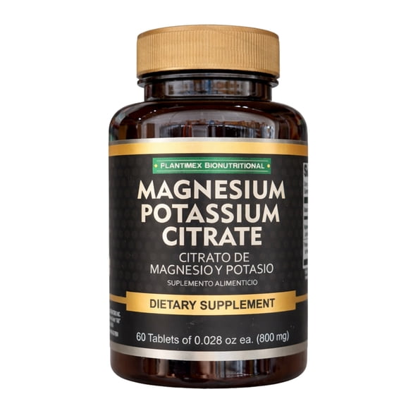 Magnesium Potassium Citrate Dietary Supplement Tablets 800mg  Electrolyte Support Formula  Muscle & Hydration Support  60 Tablets