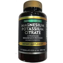 Magnesium Potassium Citrate Nutricost Potassium (400mg) Magnesium (400 mg) Citrates, 60Capsules - Non-GMO, PLANTIMEX Dietary Supplement 60 Tablets. (800 mg)