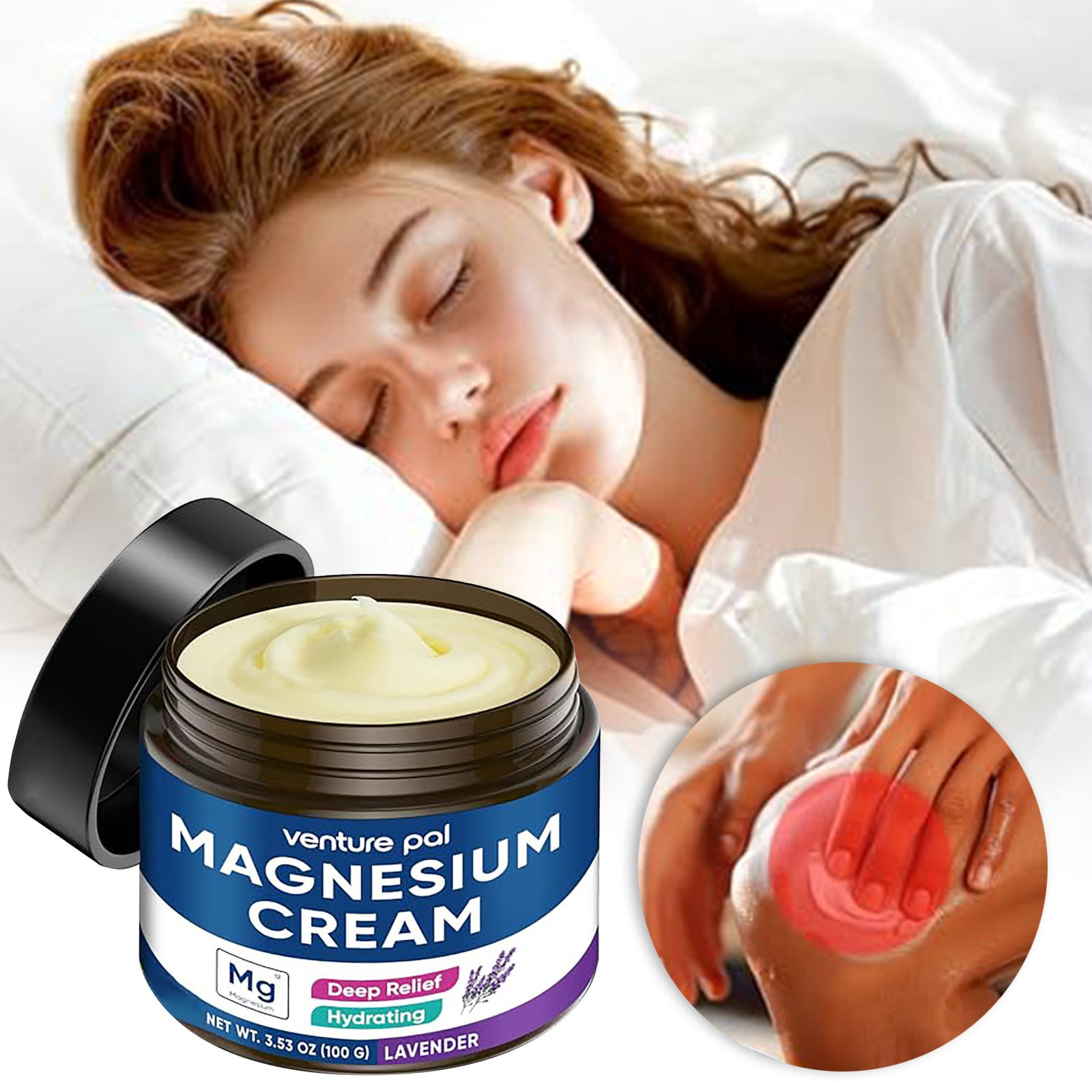 Magnesium Sleep Cream by Venture Pal, Deep Penetration Body Lotion