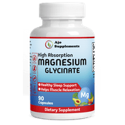 Magnesium Supplement - Supports Muscle Relax, Nerves, & Energy - Stress Relief Support - High Absorption Magnesium Glycinate, 90ct.