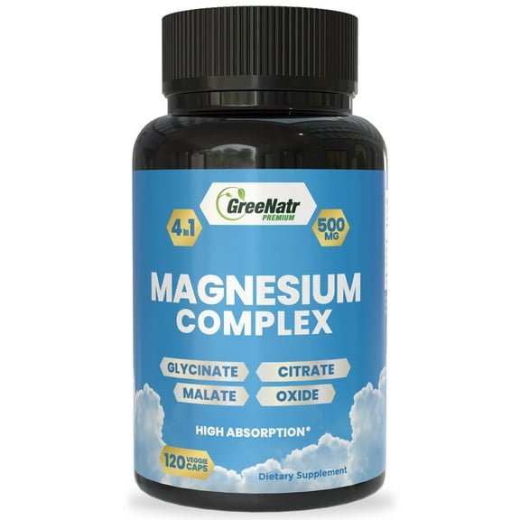 Magnesium Supplement with Glycinate, Citrate, Malate Oxide (120 Count)