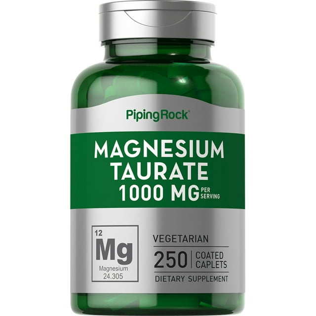Magnesium Taurate 1000 mg 250 Caplets Vegetarian, NonGMO, Gluten