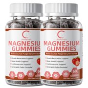 Magnesium Taurate Supplement - Magnesium Complex Gummies with 200mg Taurine for Muscle Relaxation, Calm & Sleep Support - Sugar Free, Vegan - 120 Gummies