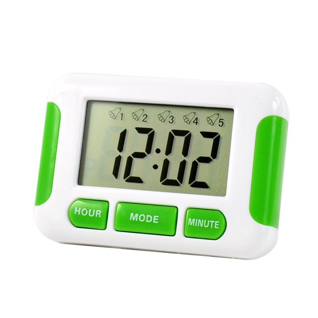 Alarm Clock Electron Digit 5 Groups Noisy Bell 12/24 Hours