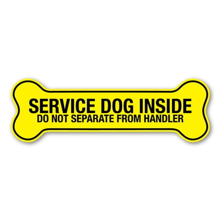 Magnet, Bone Magnet, Service Dog Inside, Do Not Separate From Handler, 7" x 2.25"