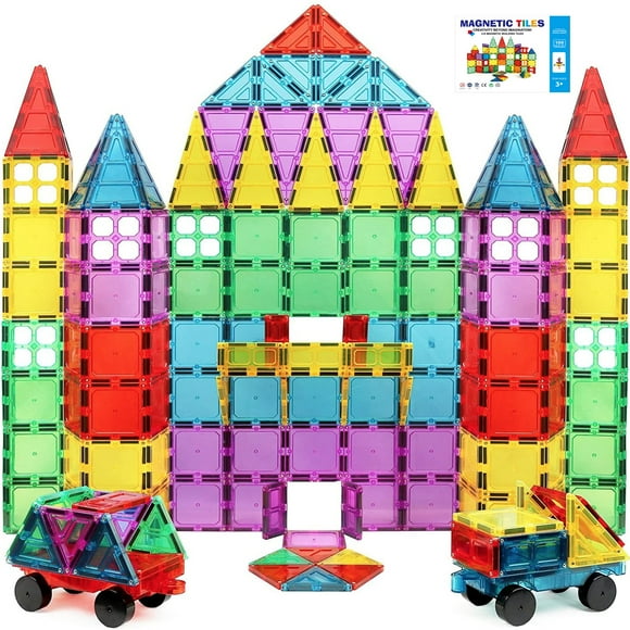 Magnet Build Tiles Set of 100 Magnetic Building Blocks for Kids Extra Strong Magnetic Tiles Building Blocks Assorted Shapes and Vibrant Bright Colors Magnetic Title STEM Toys