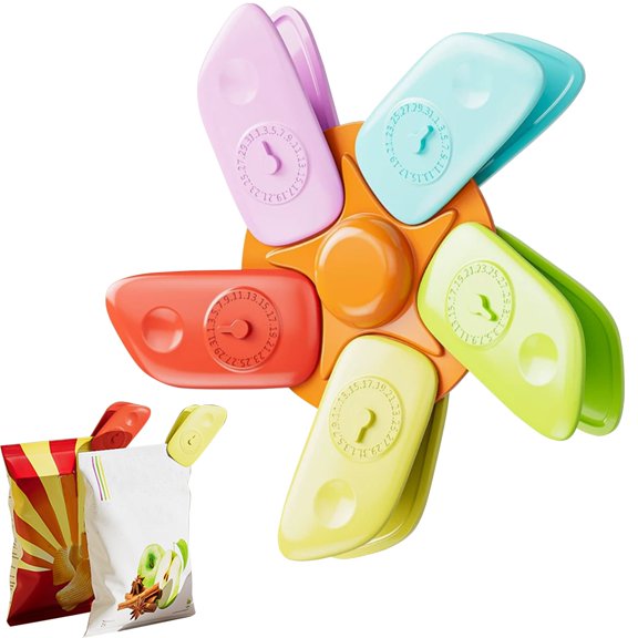 Magnet Chip Clips,5 Piece Cute Windmill Timer Reusable Kitchen Gadgets - Fridge Clip Magnets | for Refrigerator Whiteboard Pantry Kitchen Office Home Document Towels Photos