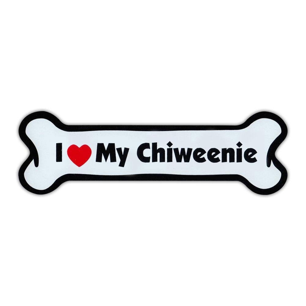 Magnet, Dog Bone, I Love My Chiweenie (Chihuahua, Dachshund Mix