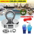thumbnail image 1 of Magnet Fishing Kit, Strong Pulling Magnet 150-1100lb for Underwater Treasure Hunting and Retrieving Objects with Rope & Gloves, 1000lb, 1 of 9