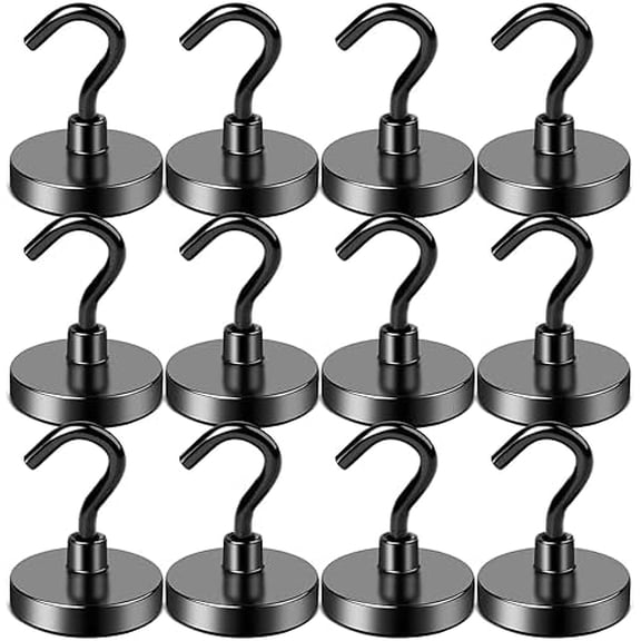 Magnet Hooks for Cruise Cabin, 85lbs Cruise Door Magnets with Epoxy Coating, Cruise Must Haves for Travel, Strong Magnetic Hooks for Classroom, Kitchen Essentials, Locker Organizer, -12 Pcs