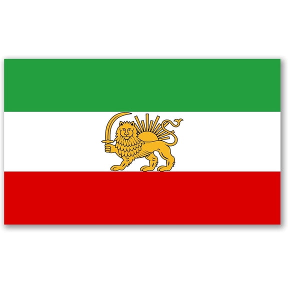 Magnet Me Up Iran Lion Flag Car Magnet 3x5 Inch, Pre Revolution Lion and Sun Persian Flag Bumper Magnet, Weatherproof Full-Color Magnetic Decal for Car, Trucks & SUV Fridge Accessory, Made in USA