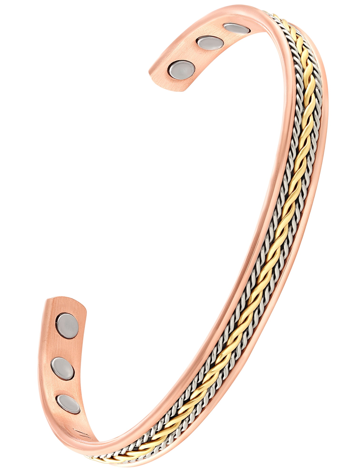 Pure Copper Magnetic Bracelet - Tri-Color Twist Cuff For Arthritis Pain Relief & Energy