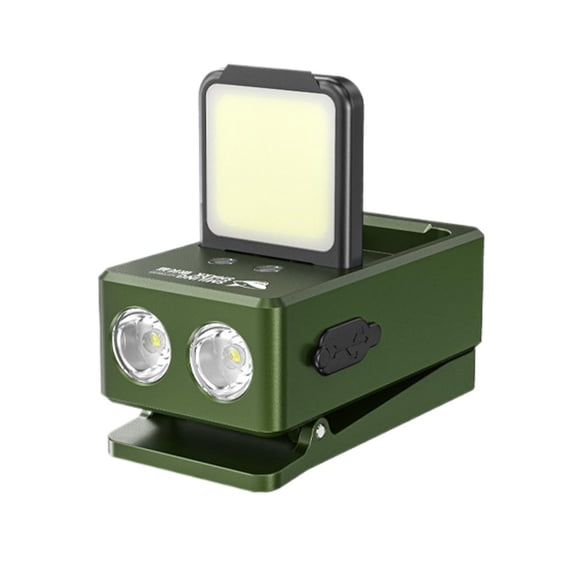 Magnet LED Headlamp Clip Light, USB Rechargeable Hat Light with COB Floodlight, 6 Modes, 400-800 Lumens, Hands-Free Magnetic Flashlight for Camping, Cycling, Maintenance
