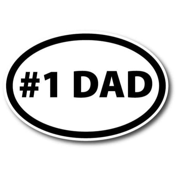 Magnet Me Up #1 Dad Oval Magnet Decal, 4x6 In, Vinyl Automotive Magnet