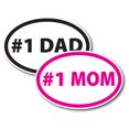 thumbnail image 1 of Magnet Me Up #1 Mom and #1 Dad Combo Pack Oval Magnet Decal, 4x6 In, Vinyl Automotive Magnet, 1 of 8
