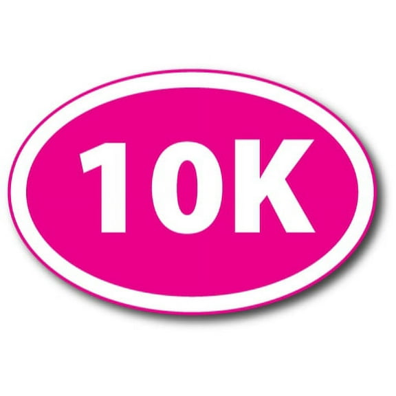 Magnet Me Up 10K Marathon Inverted Pink Oval Magnet Decal, 4x6 In, Vinyl Automotive Magnet