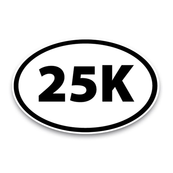 Magnet Me Up 25K Marathon Black Oval Magnet Decal, 4x6 In, Vinyl Automotive Magnet