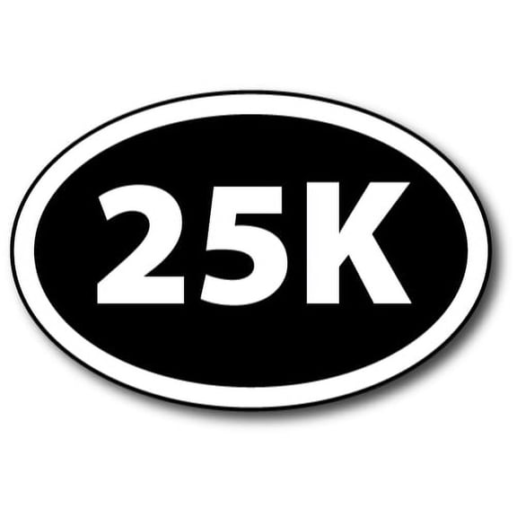 Magnet Me Up 25K Marathon Inverted Black Oval Magnet Decal, 4x6 In, Vinyl Automotive Magnet