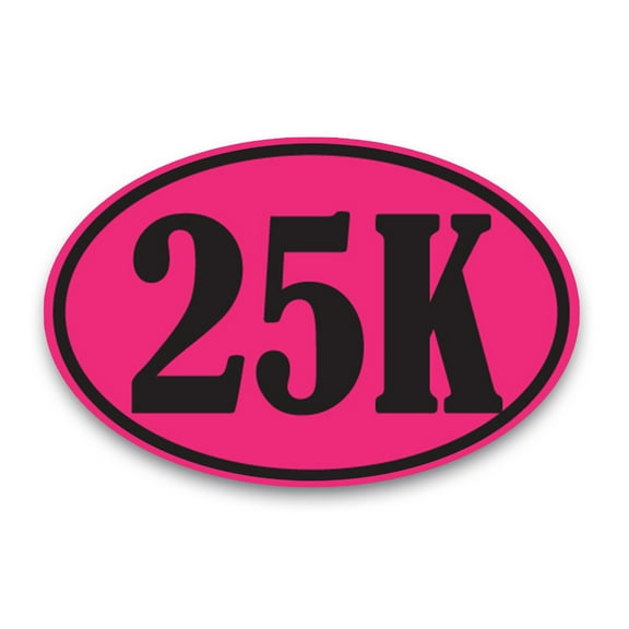 Magnet Me Up 25K Marathon Pink and Black Oval Magnet Decal, 4x6 In, Vinyl Automotive Magnet