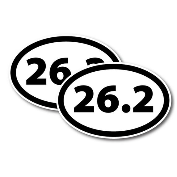 Magnet Me Up 26.2 Marathon Black Oval Magnet Decal, 4x6 In, Vinyl Automotive Magnet, 2 PK