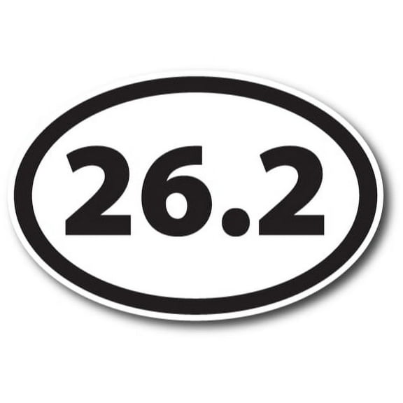 Magnet Me Up 26.2 Marathon Black Oval Magnet Decal, 4x6 In, Vinyl Automotive Magnet