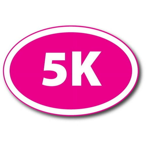 Magnet Me Up 5K Marathon Inverted Pink Oval Car Magnet 4x6 In, Vinyl Automotive Magnet