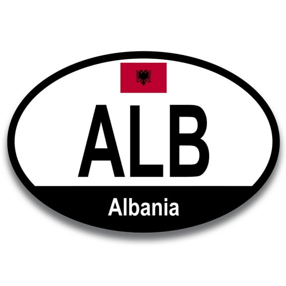 Magnet Me Up Albania Albanian Euro Oval Magnet Decal, 4x6 In, for Car, Truck, SUV