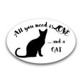thumbnail image 1 of Magnet Me Up All You Need is Love and a Cat Oval Magnet Decal, 4x6 In, Vinyl Automotive Magnet, 1 of 7