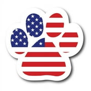 Magnet Me Up American Flag Paw Print Magnet Decal, 5 Inch, Vinyl Automotive Magnet