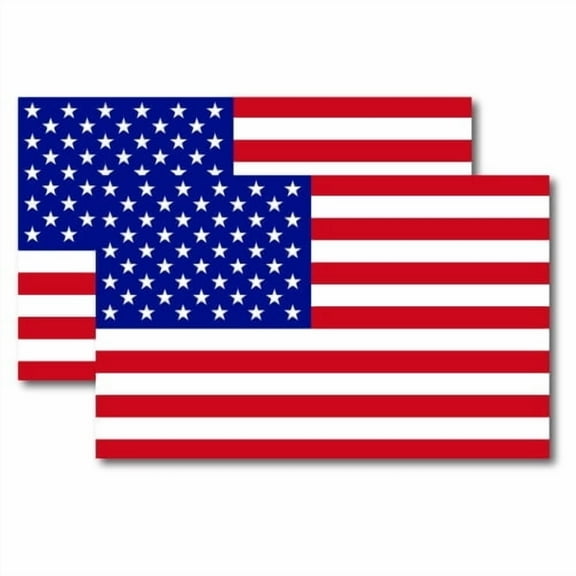 Magnet Me Up American Flag Vinyl Automotive Magnet Decal, 5x8 In, 2 PK, Red White, and Blue