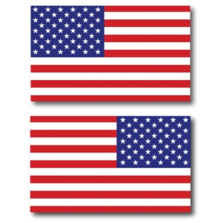 Magnet Me Up American Flag and Reversed American Flag Magnet, Opposing 2 PK 3x5