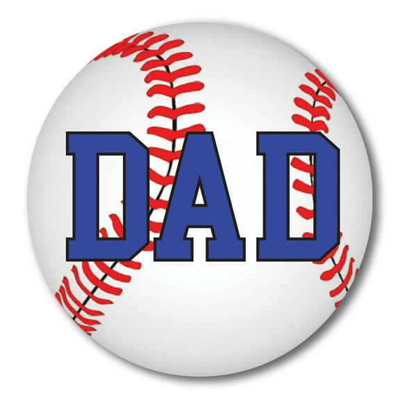 Magnet Me Up Baseball Dad Magnet Decal, 5 Inch Round, Vinyl Automotive Magnet