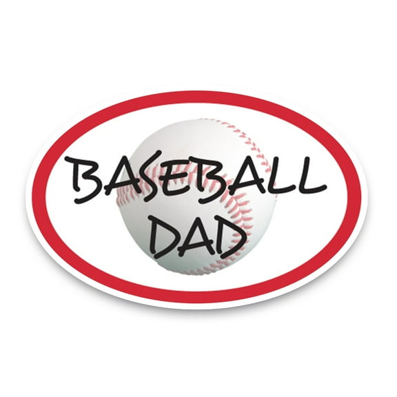 Magnet Me Up Baseball Dad Sports Oval Magnet Decal, 4x6 In, Vinyl Automotive Magnet