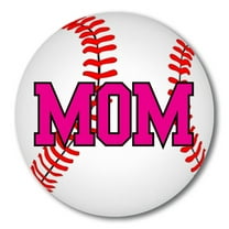 Magnet Me Up Baseball Mom Magnet Decal, 5 Inch Round, Vinyl Automotive Magnet