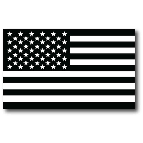 Magnet Me Up Black and White American Flag Vinyl Automotive Magnet, 3x5 in