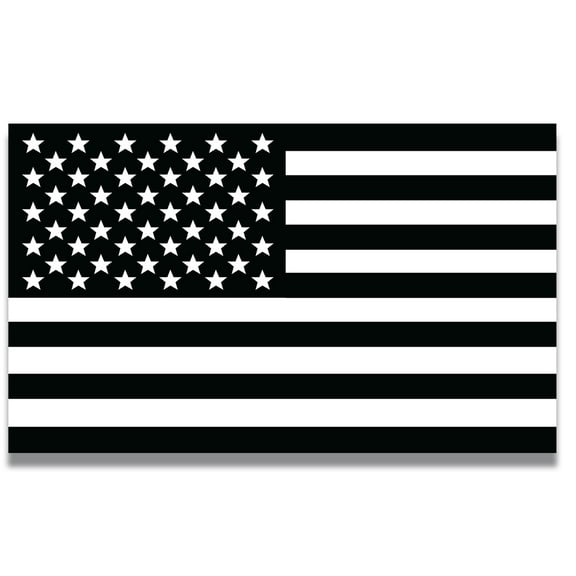 Magnet Me Up Black and White American Flag Vinyl Automotive Magnet Decal, 5x8 In