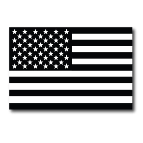Magnet Me Up Black and White American Flag Vinyl Magnet Decal, 4x6 Inches