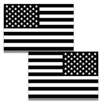 Magnet Me Up Black and White American Flag Vinyl Magnet Decal, Opposing 2 Pk, 4x6 in, Black, White