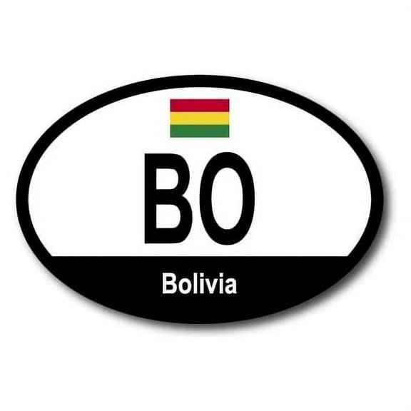 Magnet Me Up Bolivia Bolivian Euro Oval Magnet Decal, 4x6 In, for Car, Truck, SUV